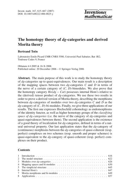 The homotopy theory of dg-categories and derived Morita theory