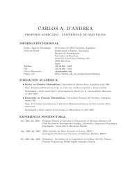 carlos a. d'andrea - Departament d'Àlgebra i Geometria - Universitat ...