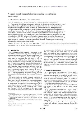 A simple closed-form solution for assessing concentration uncertainty