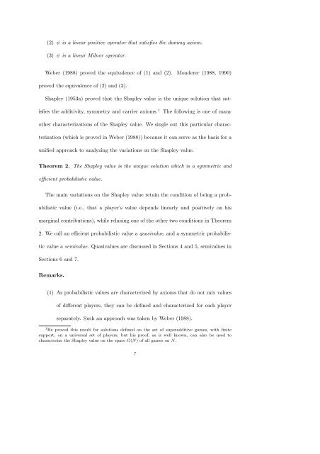 Variations on the Shapley value