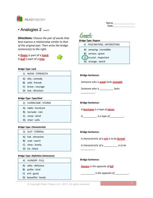 Analogies 2 English For Everyone