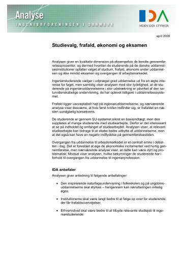 Studievalg, frafald, økonomi og eksamen - Ida