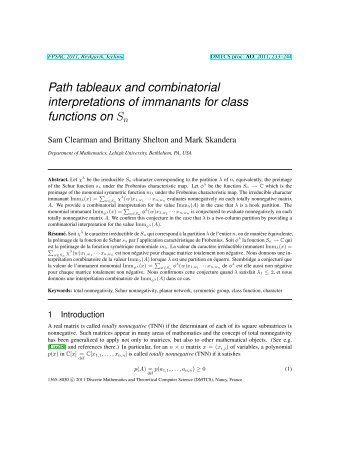 Path tableaux and combinatorial interpretations of immanants for ...