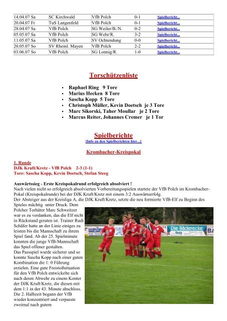 2006/2007 - VFB Polch - Abteilung Fußball