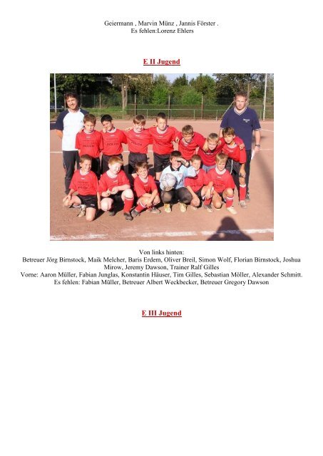 2006/2007 - VFB Polch - Abteilung Fußball