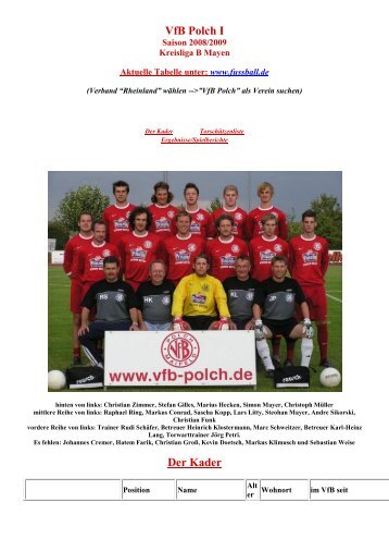 2008/2009 - VFB Polch - Abteilung Fußball