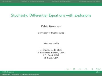 Stochastic Differential Equations with explosions - Universidad de ...