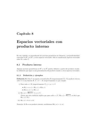 Espacios vectoriales con producto interno