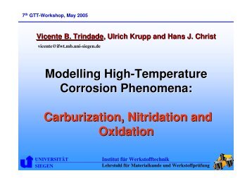 Oxidation of boiler steels - RWTH Aachen University