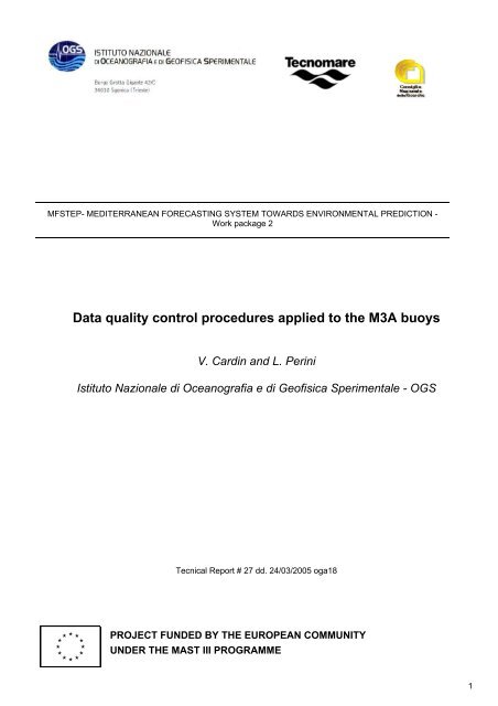 DQCL0_M3A quality control procedures - Ogs