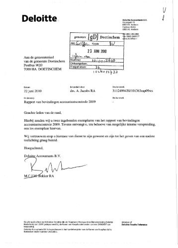 Deloitte - Bestuurlijke informatie van de gemeente Doetinchem