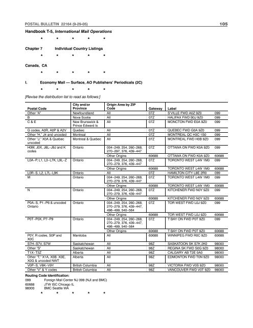 PB 22164 - September 29, 2005 - USPS.com® - About