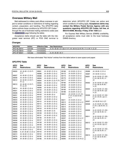 PB 22164 - September 29, 2005 - USPS.com® - About