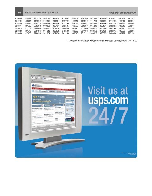 Postal Bulletin 22217 - October 11, 2007 - USPS.com® - About