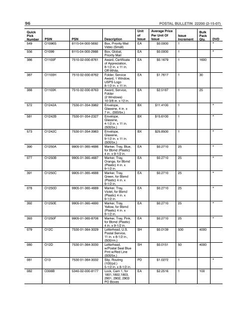 Postal Bulletin 22200 - February 15, 2007 - USPS.com® - About