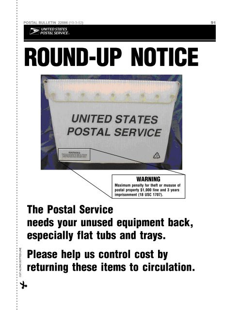 Postal Bulletin 22086 - October 3, 2002 - USPS.com® - About
