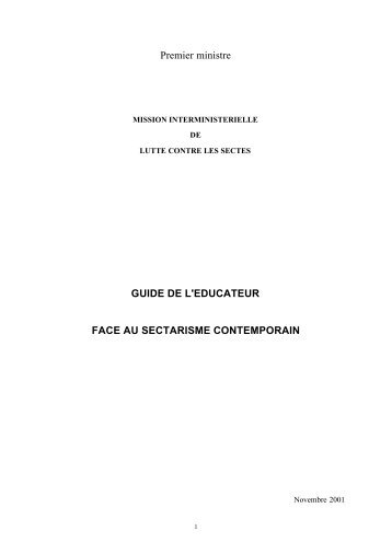 Guide de l'éducateur face au sectarisme contemporain( format pdf ...