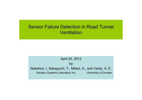Sensor Failure Detection in Road Tunnel Ventilation