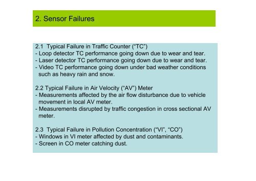 Sensor Failure Detection in Road Tunnel Ventilation