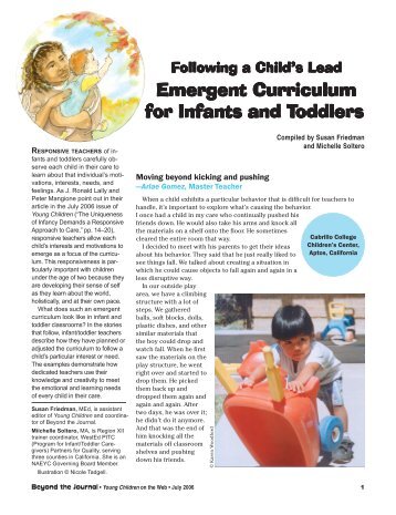 Emergent Curriculum for Infants and Toddlers - Young Children ...