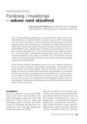 Forskning i musikterapi – voksne med skizofreni - VBN - Aalborg ...