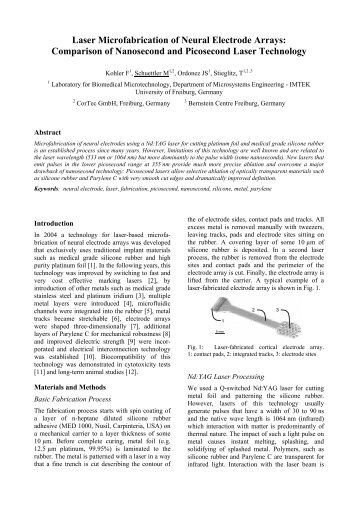 Laser Microfabrication of Neural Electrode Arrays ... - IFESS