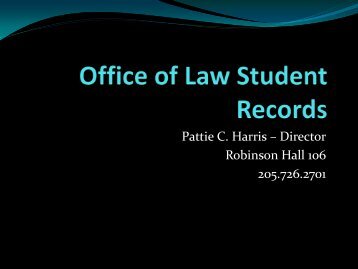 Office of Law Student Records - Cumberland School of Law ...