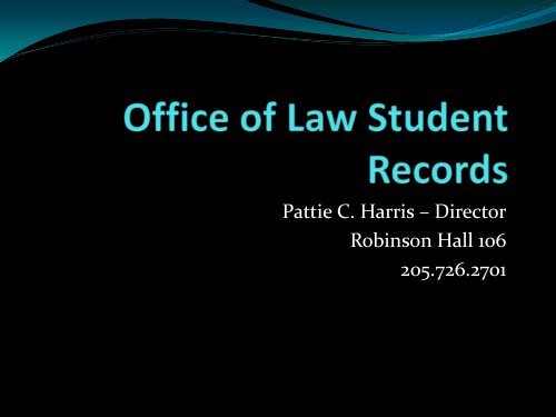 Office of Law Student Records - Cumberland School of Law ...