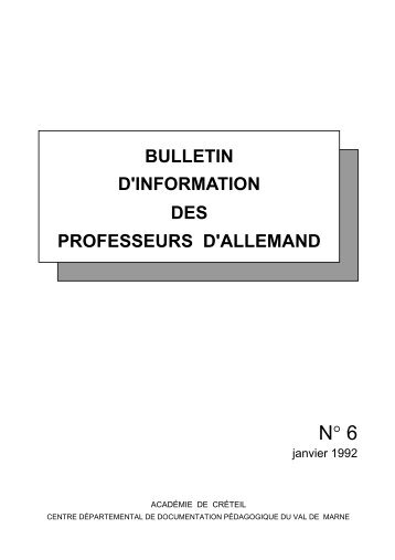 Bulletin N° 6 - Allemand @ Créteil - Académie de Créteil