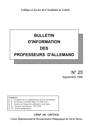 Bulletin N° 25 - Allemand @ Créteil - Académie de Créteil