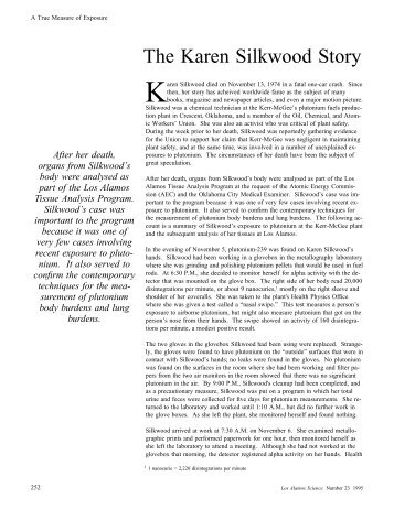 The Karen Silkwood Story: What We Know at Los Alamos