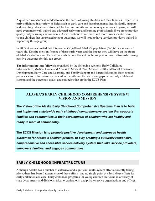 Early Childhood Comprehensive Systems Plan - Alaska Department ...