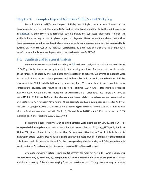 Exploration and Optimization of Tellurium‐Based Thermoelectrics