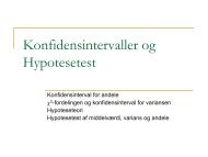 Konfidensintervaller Hypotesetest og