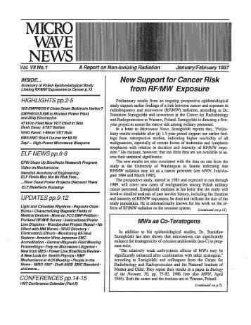 Microwave News - January/February 1987