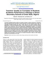 Teachers' Quality as Correlates of Students Academic Performance ...