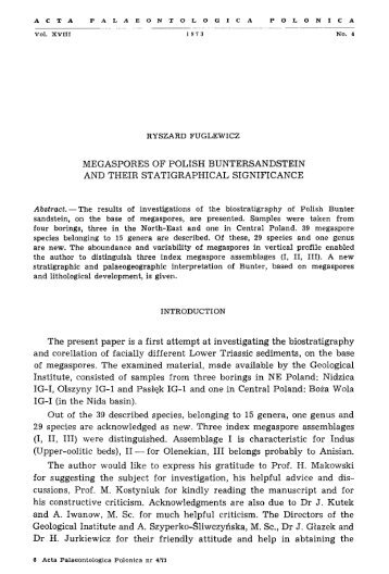 Megaspores of Polish Buntersandstein and their stratigraphic ...