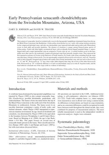 Full text (1237.3 kB) - Acta Palaeontologica Polonica