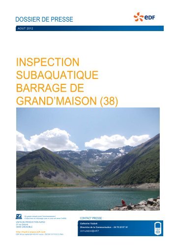 inspection subaquatique barrage de grand'maison (38) - Energie EDF