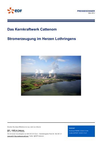 Das Kernkraftwerk Cattenom Stromerzeugung im ... - Energie EDF