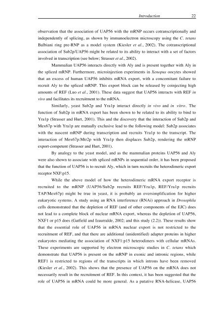 The role of human and Drosophila NXF proteins in nuclear mRNA ...