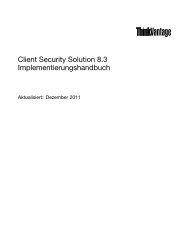 Client Security Solution 8.3 Implementierungshandbuch - Lenovo