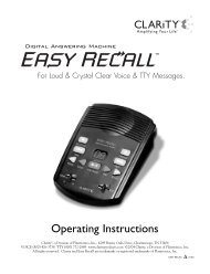Operating Instructions - Clarity Products