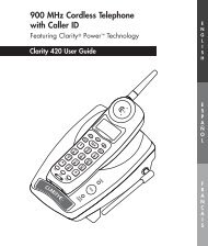 900 MHz Cordless Telephone with Caller ID - Clarity Products