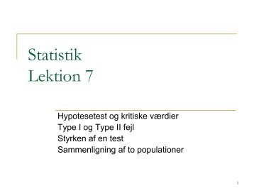 Statistik Lektion 7