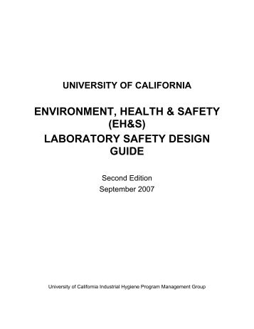 Laboratory Safety Design Guide - University of California | Office of ...