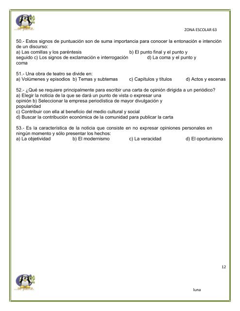 español 6˚grado ejercicios de pre-enlace ciclo escolar ... - Webgarden