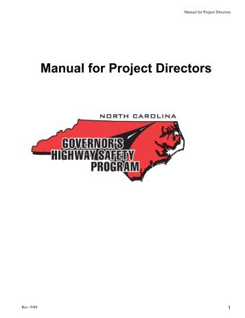 Manual for Project Directors - Connect NCDOT - North Carolina ...