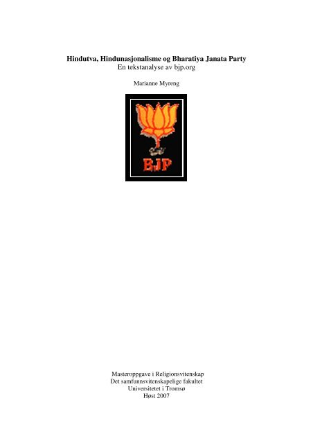 Hindutva, Hindunasjonalisme og Bharatiya Janata Party En ...