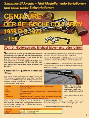 CENTAURE DER BELGISCHE COLT ARMY 1959 ... - 1960NMA.org